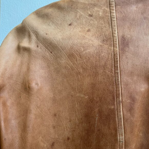Comstock Endurance Genuine Brown Leather Jacket Size 42 distressed - Picture 8 of 8
